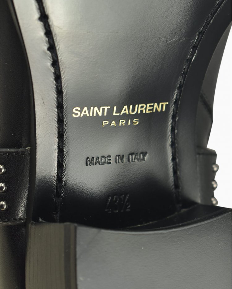Bota Saint Laurent original Den harness preta masculina